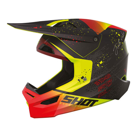 Shot - 2024 Kids Furious Matrix Red Glossy Helmet