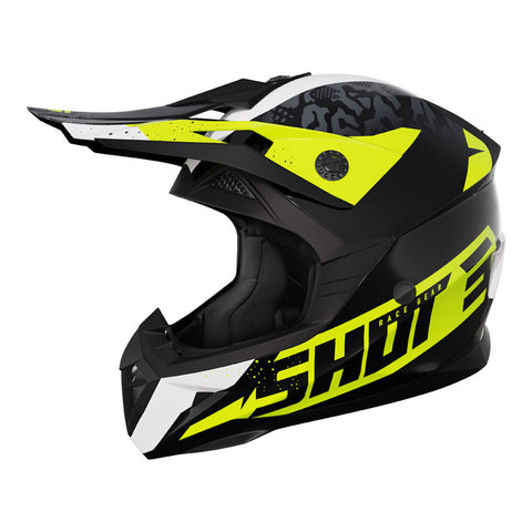 Shot - 2024 Kids Pulse AirFit Black/White/Yellow Helmet