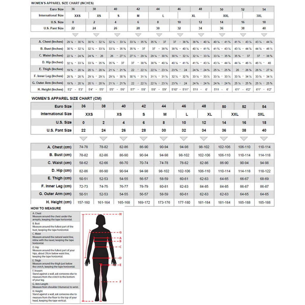 Alpinestars - 2026 Womens Techstar Nomur Black/White/Fuschia Pant Size Guide