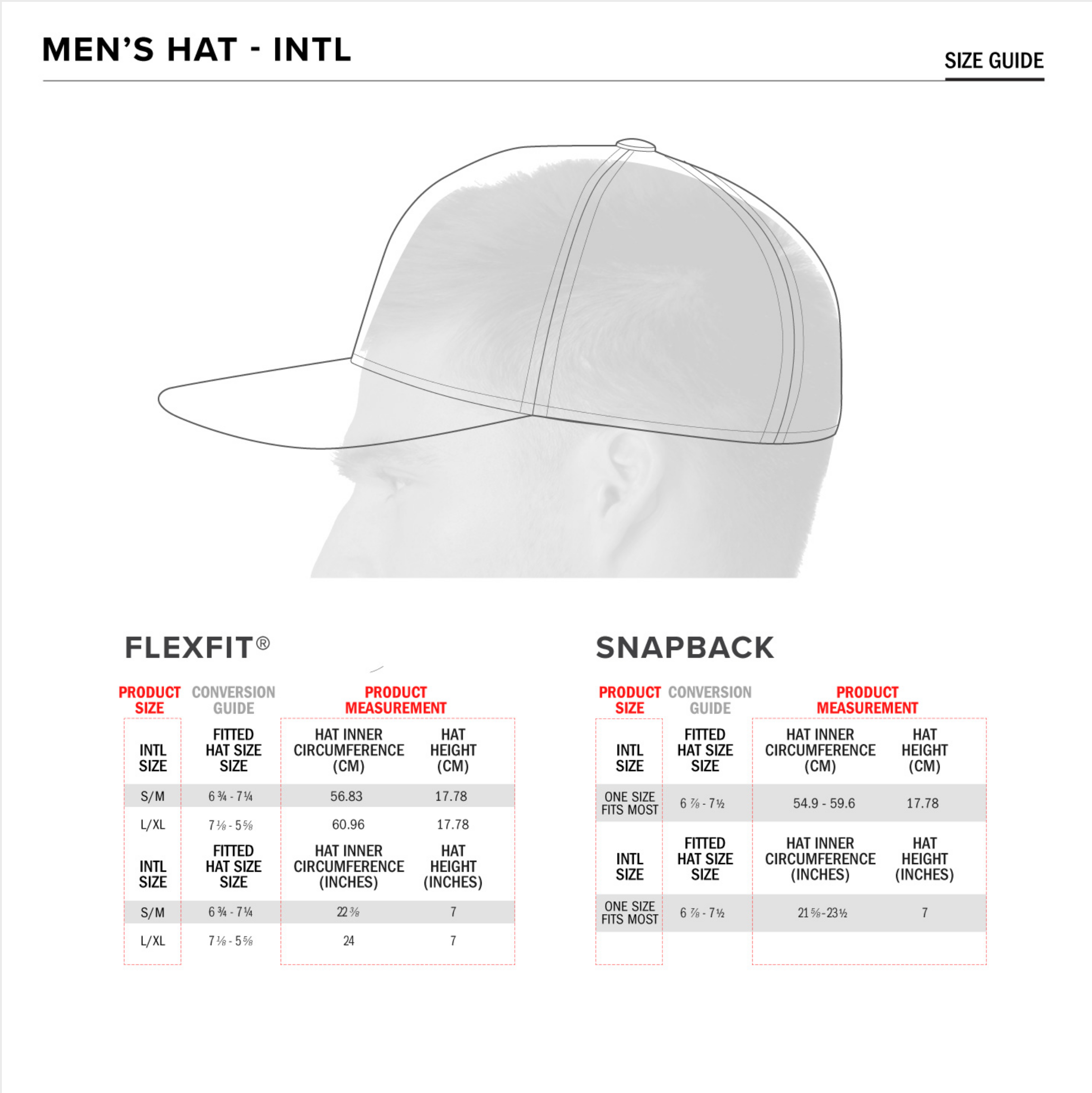 Alpinestars - Linear Black/White Hat Size Guide