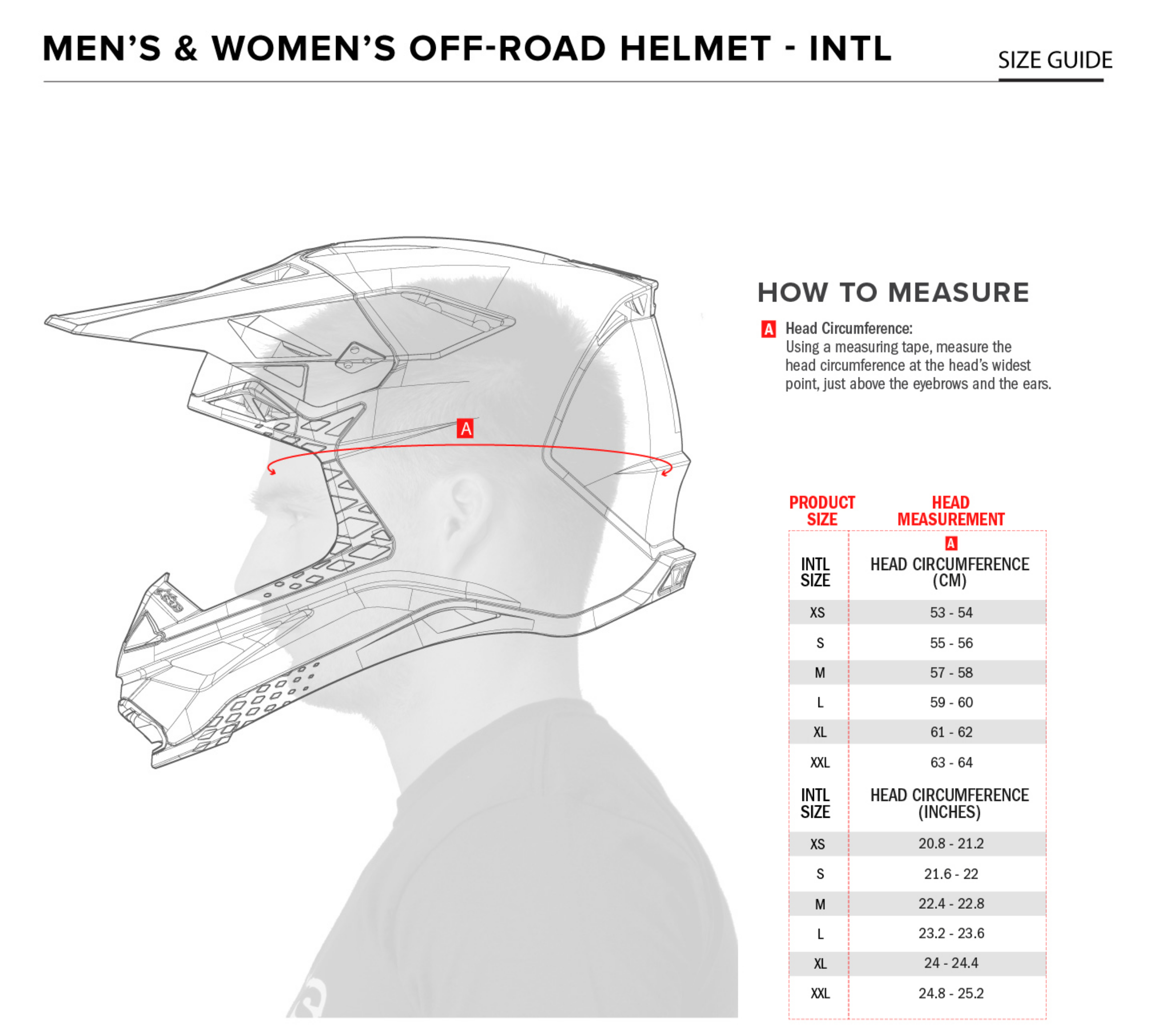 Alpinestars - 2023 SM5 Beam Black/Yellow Helmet Size Guide