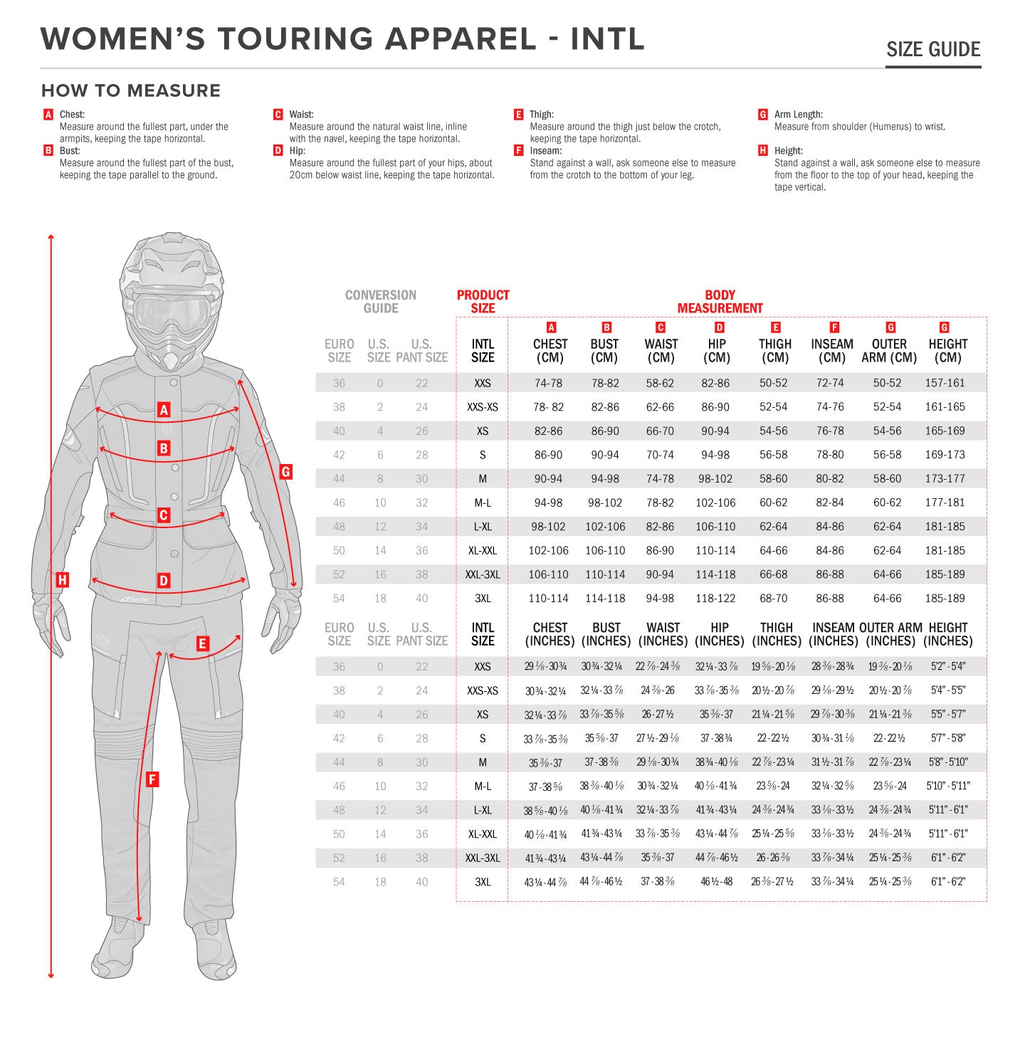 Alpinestars - Andes V3 Grey Ladies Adventure Pants Size Guide