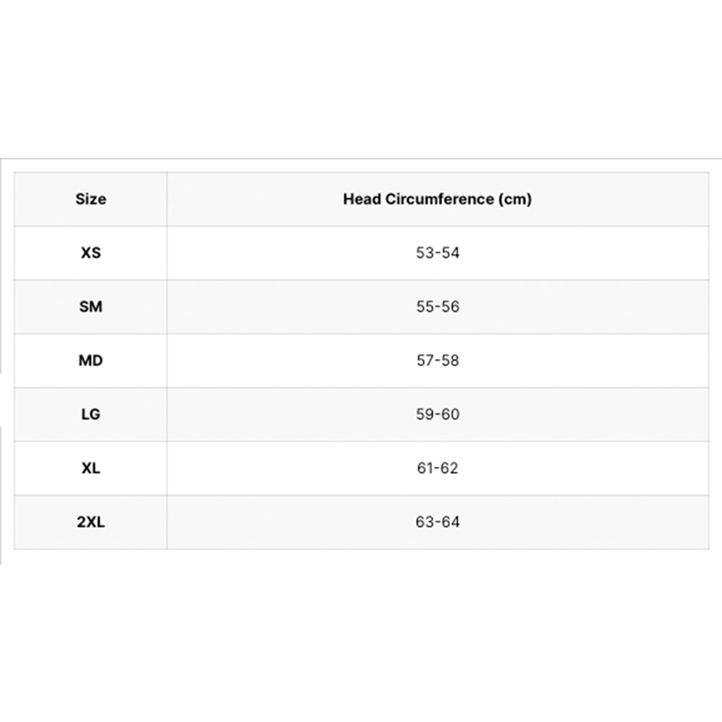Arai - Quantic Diamond White Helmet Size Guide