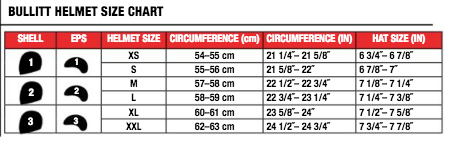Bell - Bullitt Solid Gloss Helmet Size Guide