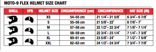 Bell - Moto-9 Flex Fasthouse Newhall Helmet Size Guide