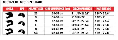 Bell - Moto-10 Spherical Fasthouse DITD Red/Gold Helmet Size Guide