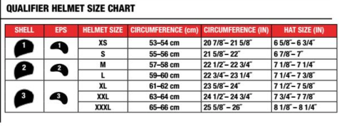 Bell - Qualifier Stealth Matte Camo Helmet Size Guide