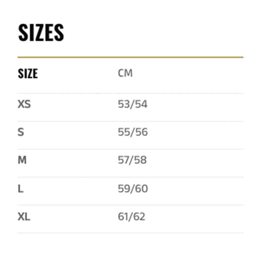 Caberg - Duke X Gloss Black Modular Helmet Size Guide