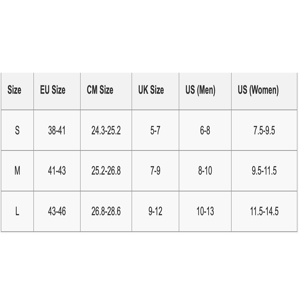Fox - 2025 360 Divider Grey/Yellow Socks Size Guide