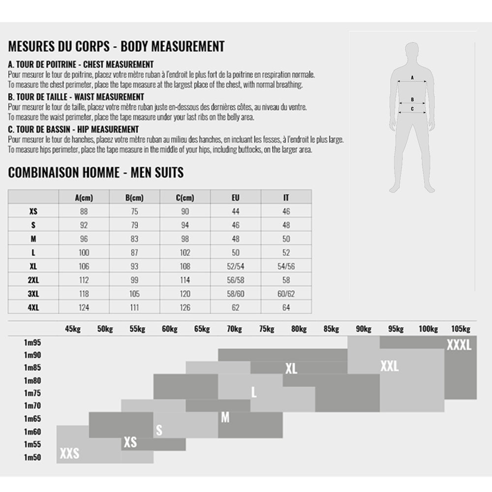 Ixon - Legendary Leather Suit Size Guide