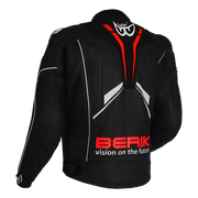 Berik - Monza Black/Flo Red Leather Jacket