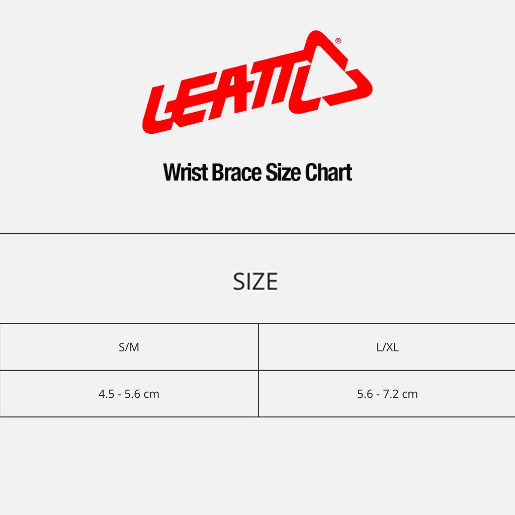 Leatt - 5.5 Wrist Brace Size Guide