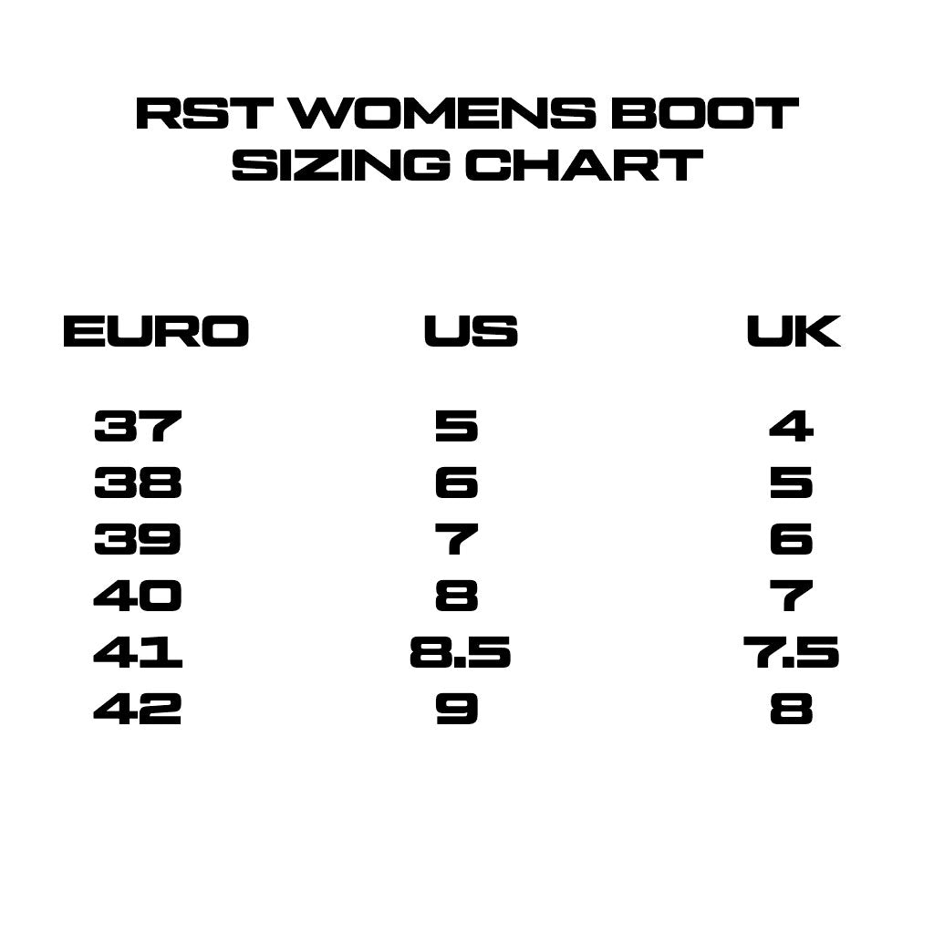RST - Ladies Axiom CE WP Boot Size Guide