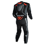Berik - Sicily Black/Grey/Red 1 Piece Leather Suit