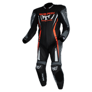 Berik - Sicily Black/Grey/Red 1 Piece Leather Suit