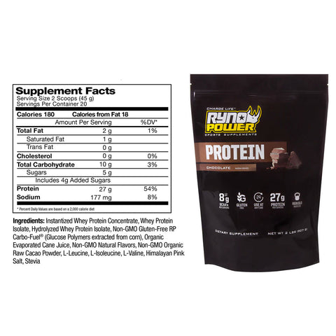 Ryno Power - Chocolate Flavour Protein Powder - 454g
