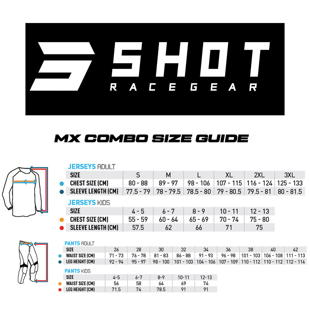 Shot - 2026 Devo Block Purple MX Combo Size Guide