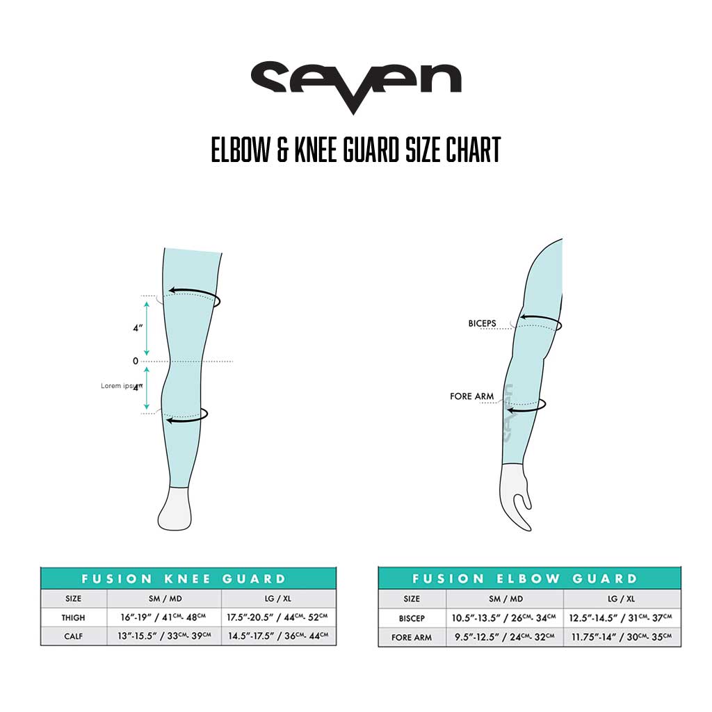 Seven - Fusion Knee Guard Size Guide