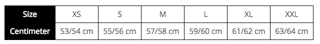 Shark - Ridill Kengal Helmet Size Guide