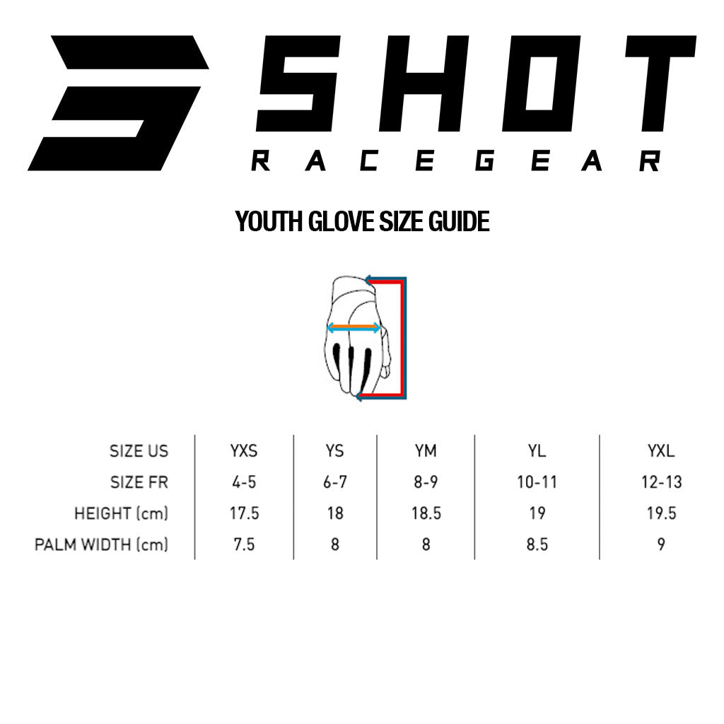 Shot - 2026 Kids Draw Sky Pink Gloves Size Guide