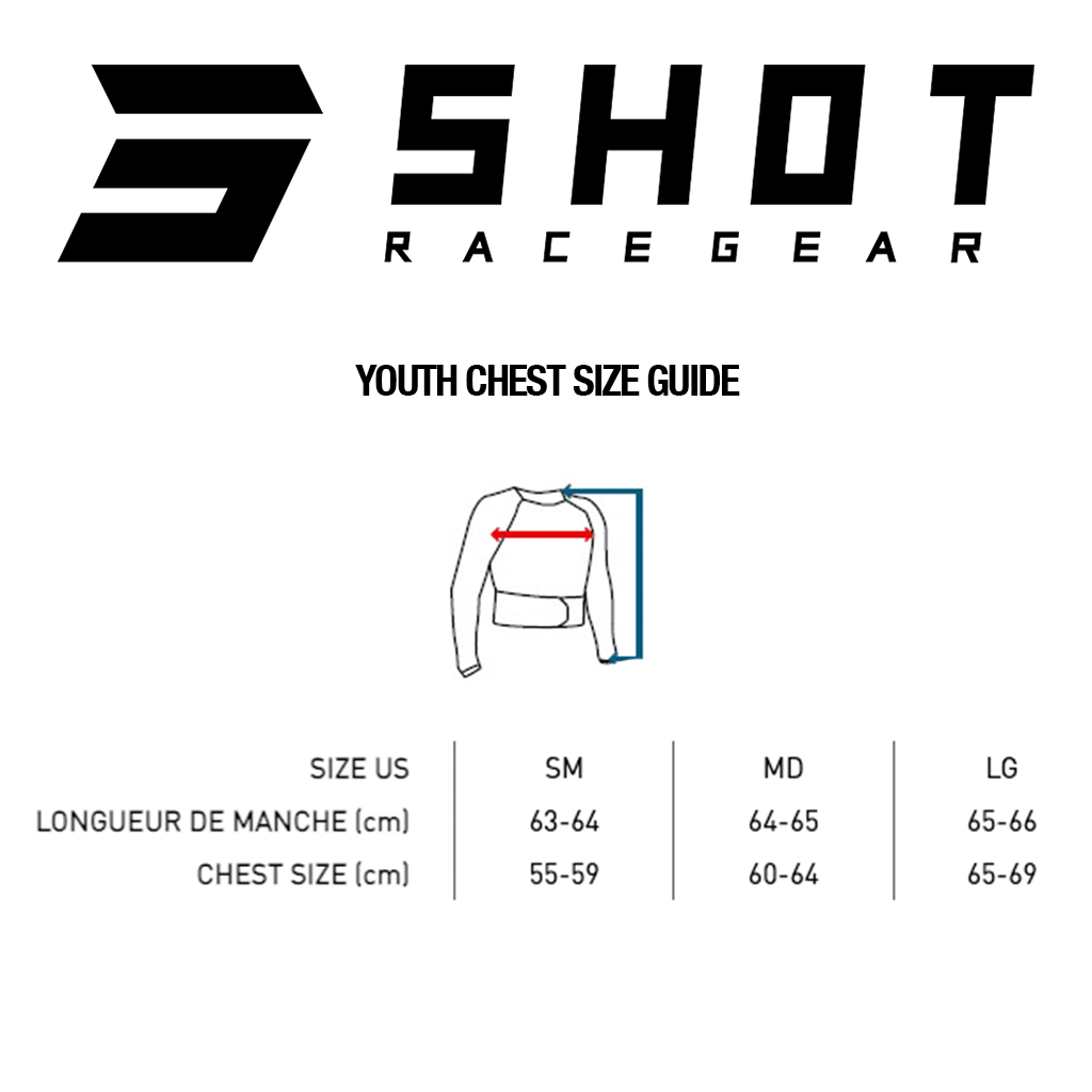 Shot - 2025 Youth Flex Chest Protector Size Guide