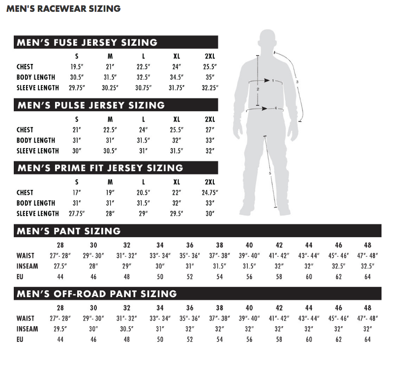 Thor - 2022 Pulse Cube Pants Size Guide
