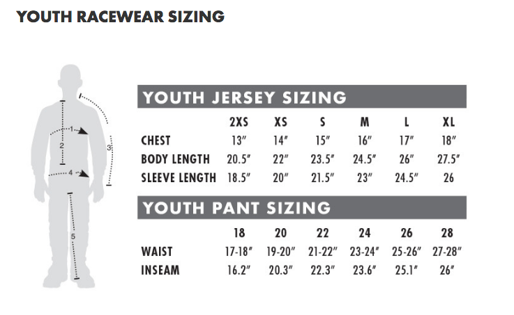 Thor - 2018 Youth Pulse Geotec Pants Size Guide