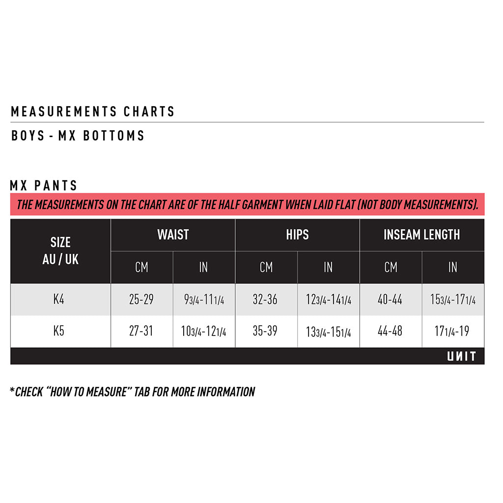 Unit - 2025 Kids Stack Black Pants Size Guide