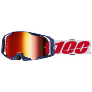 100% - Armatic Mach Z Navy/Red/White Mirrored Lens Goggle