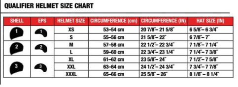Bell - Qualifier DLX Isle Of Man Helmet Size Guide