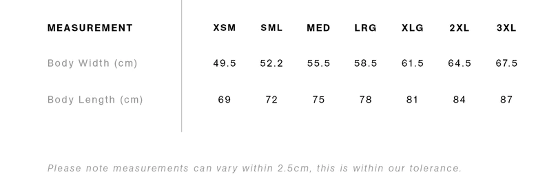 Death Collective - Octane Black Hoodie Size Guide