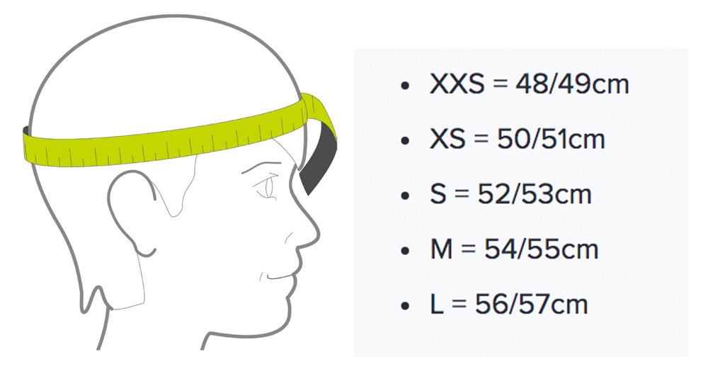 RXT - Youth Racer 3 Blue Helmet Size Guide