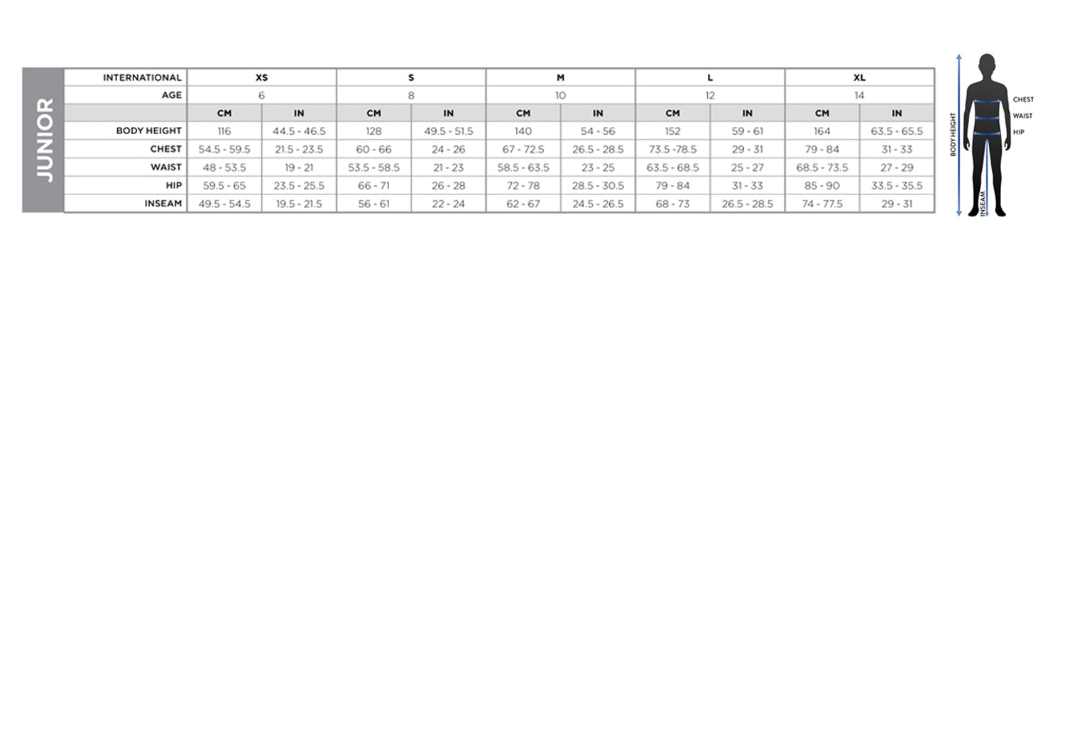 Scott - 2018 350 Youth Race Pants Size Guide