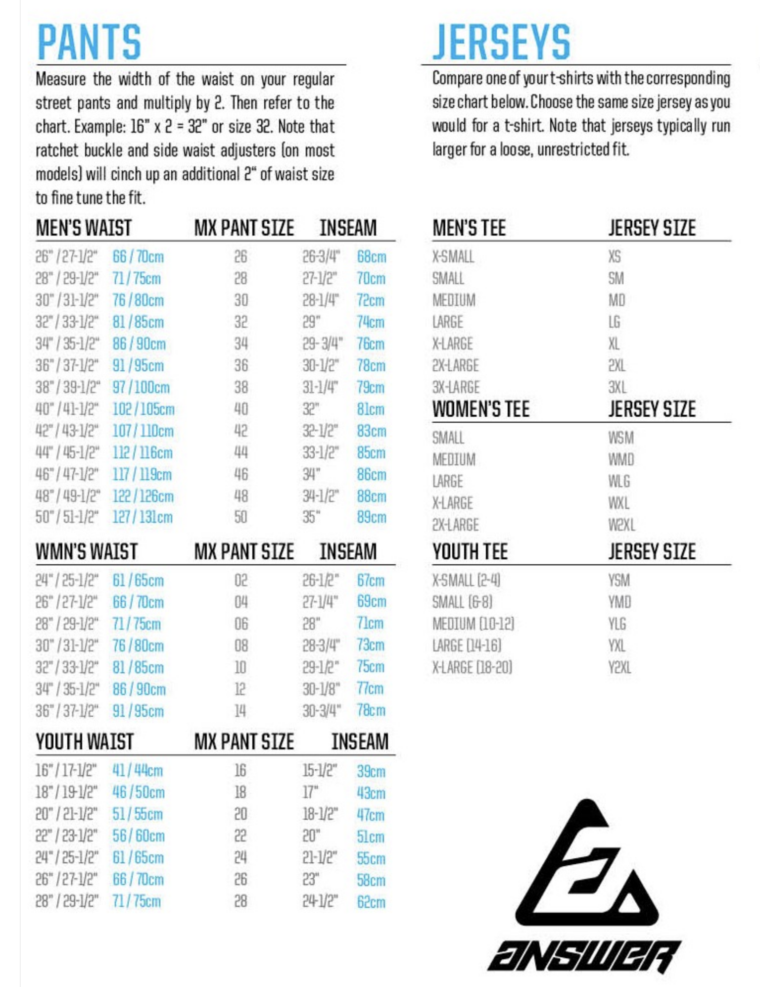 Answer - 2019 Syncron Flow MX Combo Size Guide