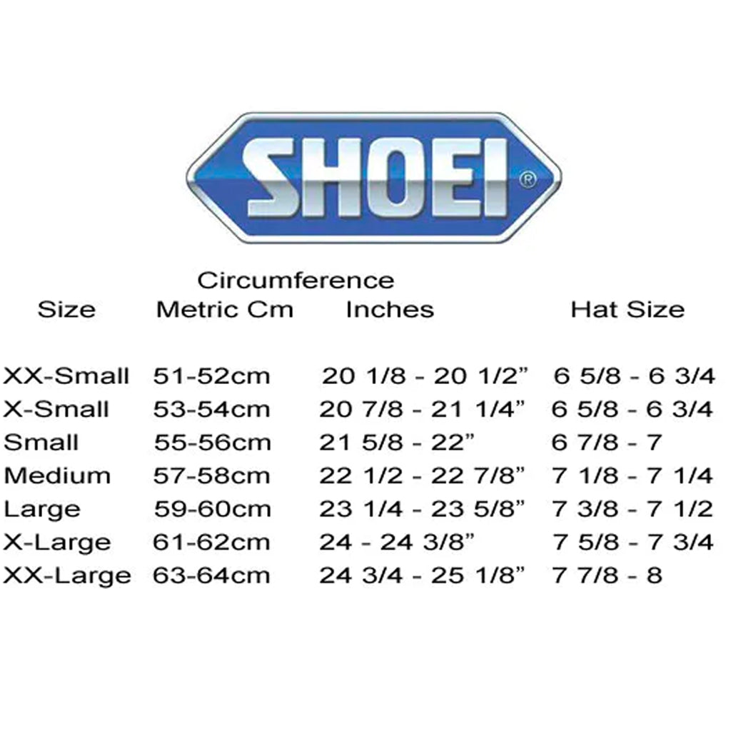 Shoei - X-SPR Pro Marquez Motegi 5 Helmet Size Guide