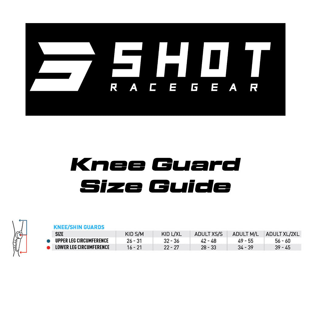 Shot - 2026 Youth Airlight Yellow Knee Guards Size Guide