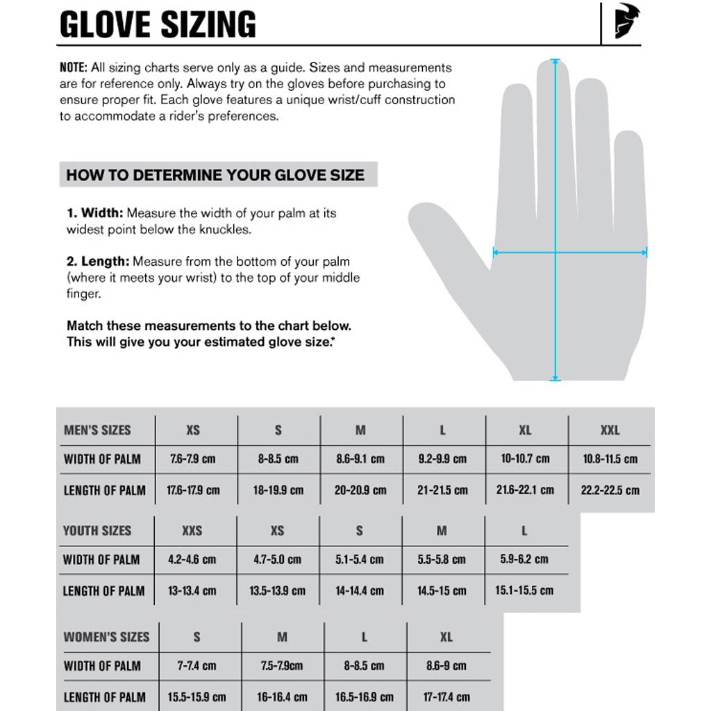 Thor - 2022 Agile Hero Gloves Size Guide