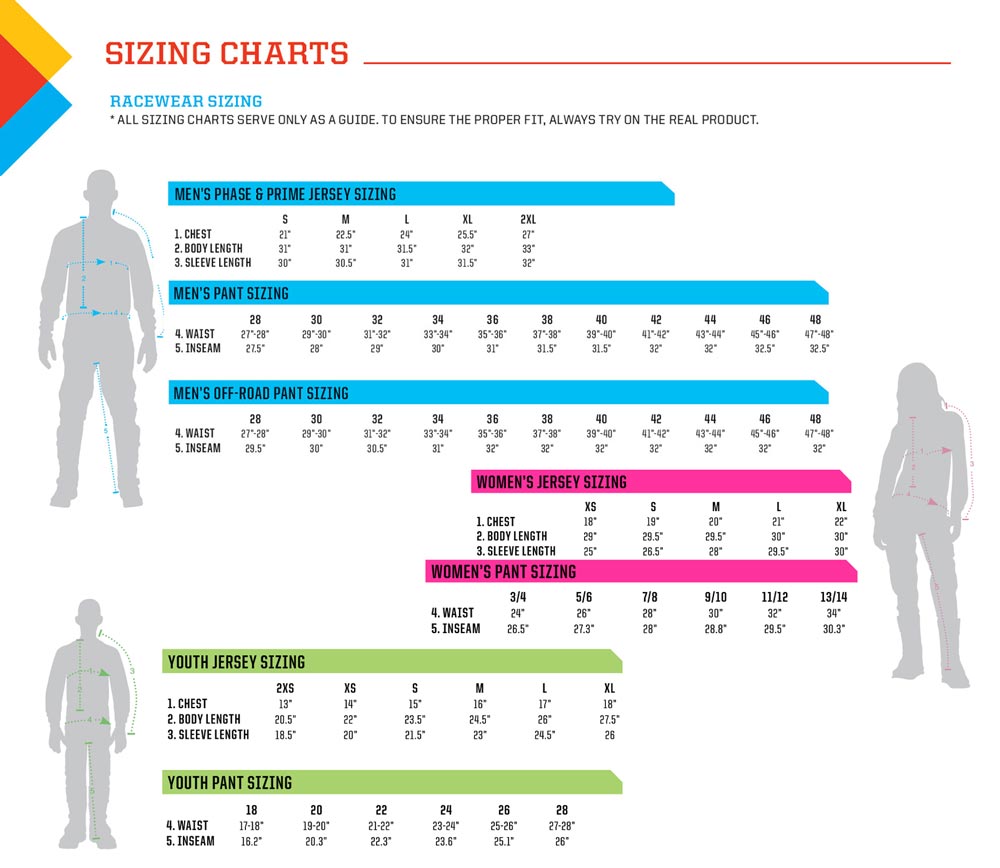 Thor - 2016 Phase Womens Bonnie Jersey Size Guide