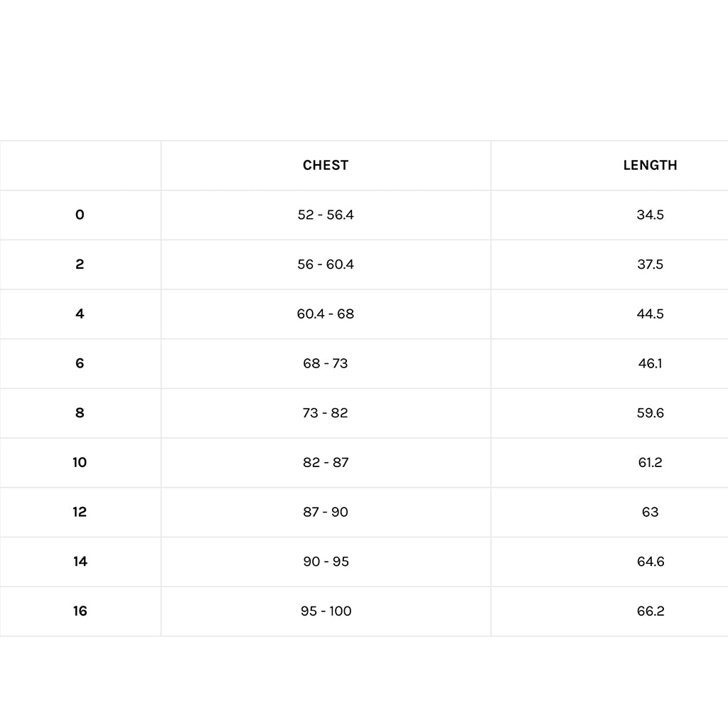 Unit - Kids Uniscoot Tee Size Guide