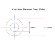 Bolt - M10 X 18 Alloy Crush Washer