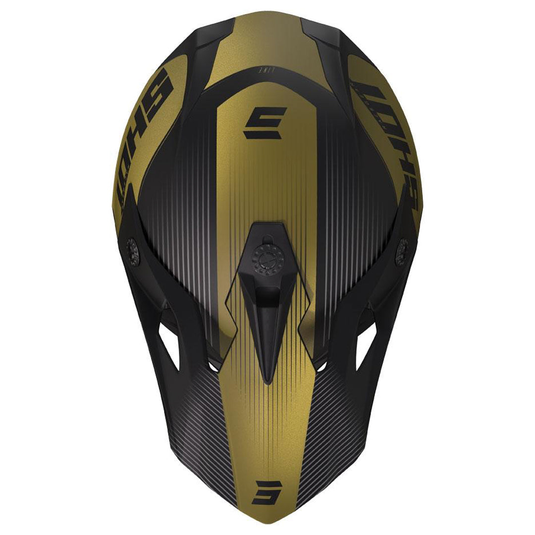 gold dirt bike helmet