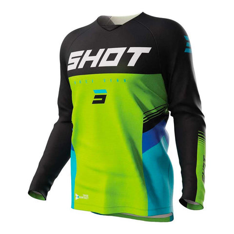 Shot - 2023 Youth Raw Tracer Black/Green Jersey