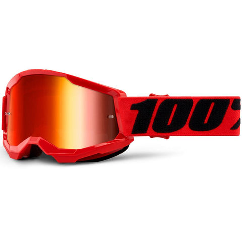 100% - Youth Strata 2 Red W/ Mirrored Lens Goggles