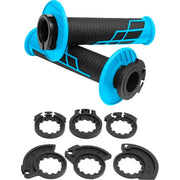 Pro Taper - Clamp On 1/2 Waffle Black/Blue Grips