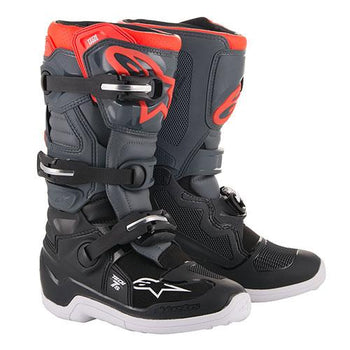 Alpinestars - Tech 7s Youth Black/Grey/Flo Red MX Boots