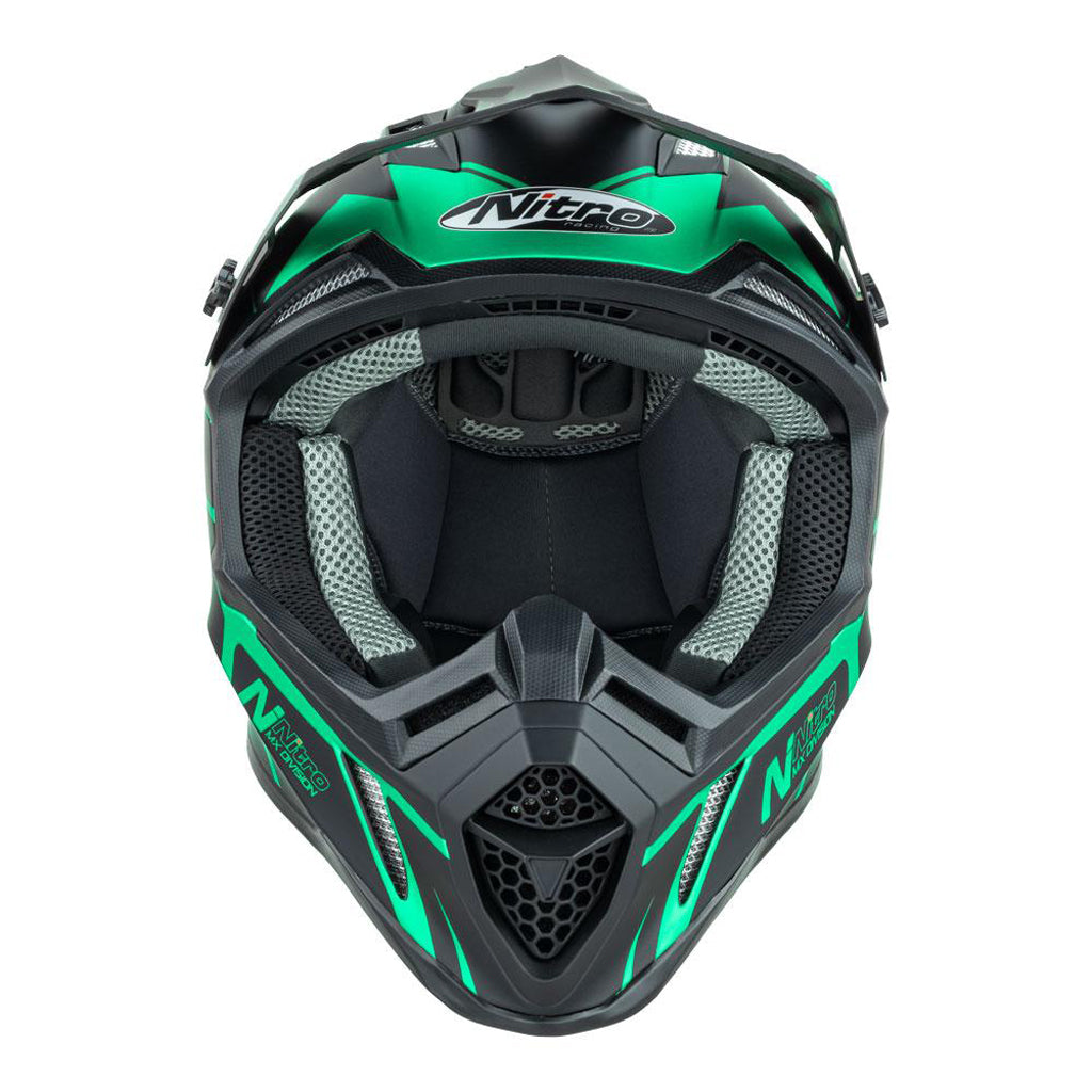 Nitro - MX760 Satin Black/Teal Helmet