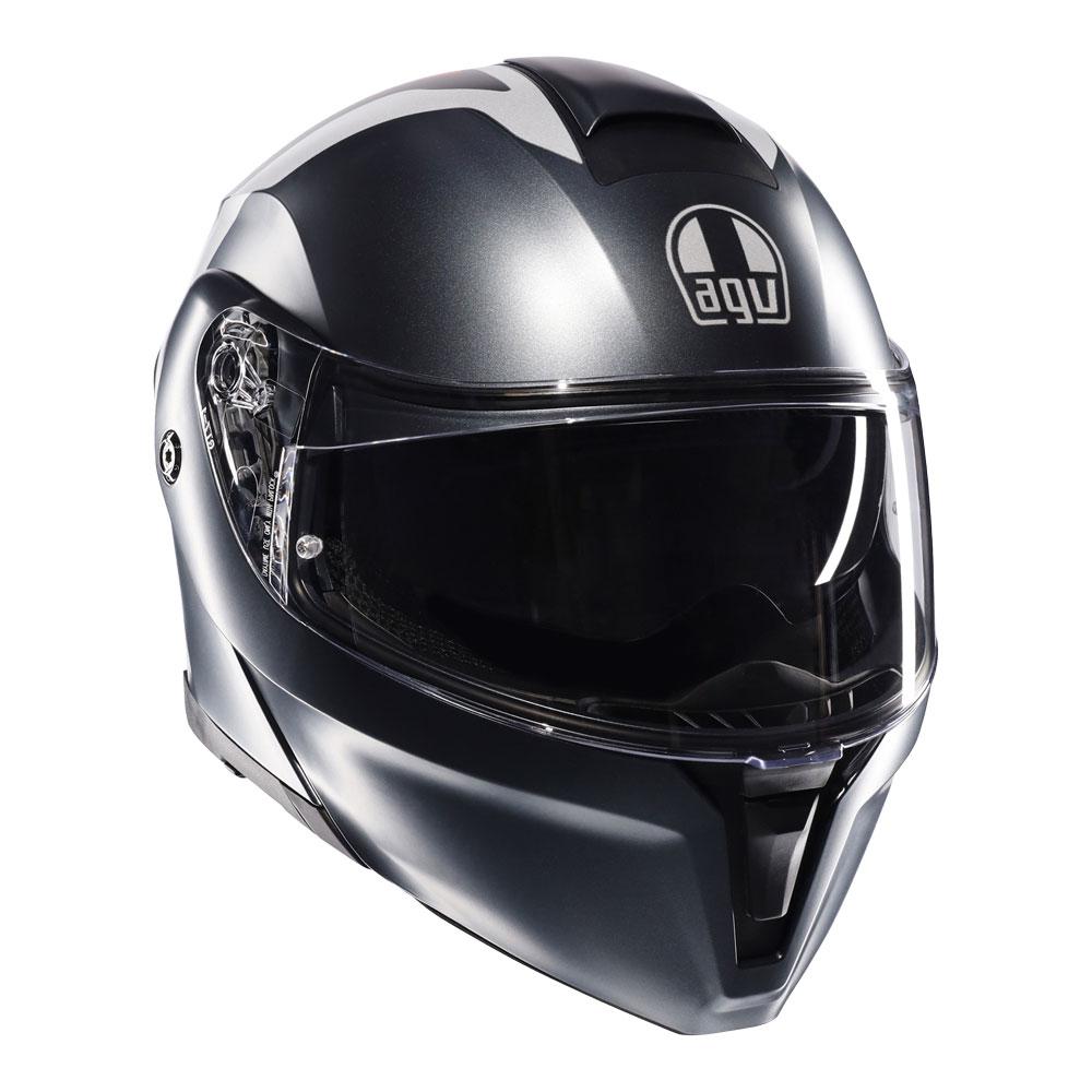 AGV - Street Modular Resia Matt Grey/Silver/Red Helmet