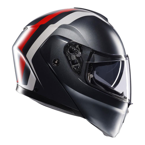 AGV - Street Modular Resia Matt Grey/Silver/Red Helmet