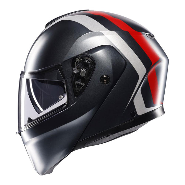 AGV - Street Modular Resia Matt Grey/Silver/Red Helmet
