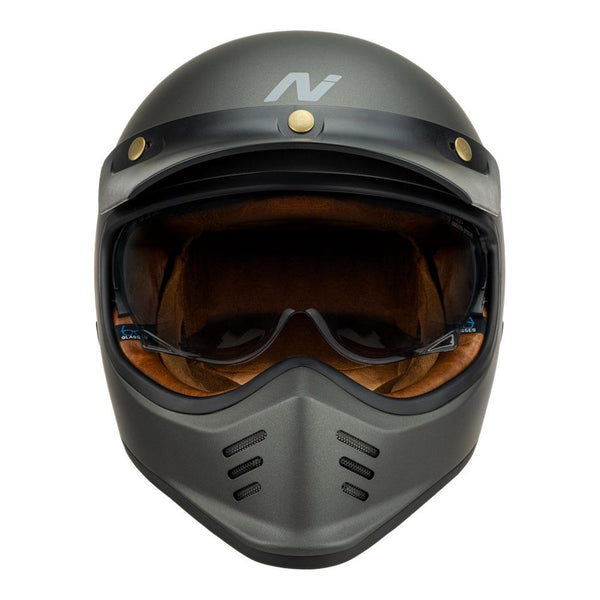 Nitro - MX502 Retro Satin Graphite Full Face Helmet